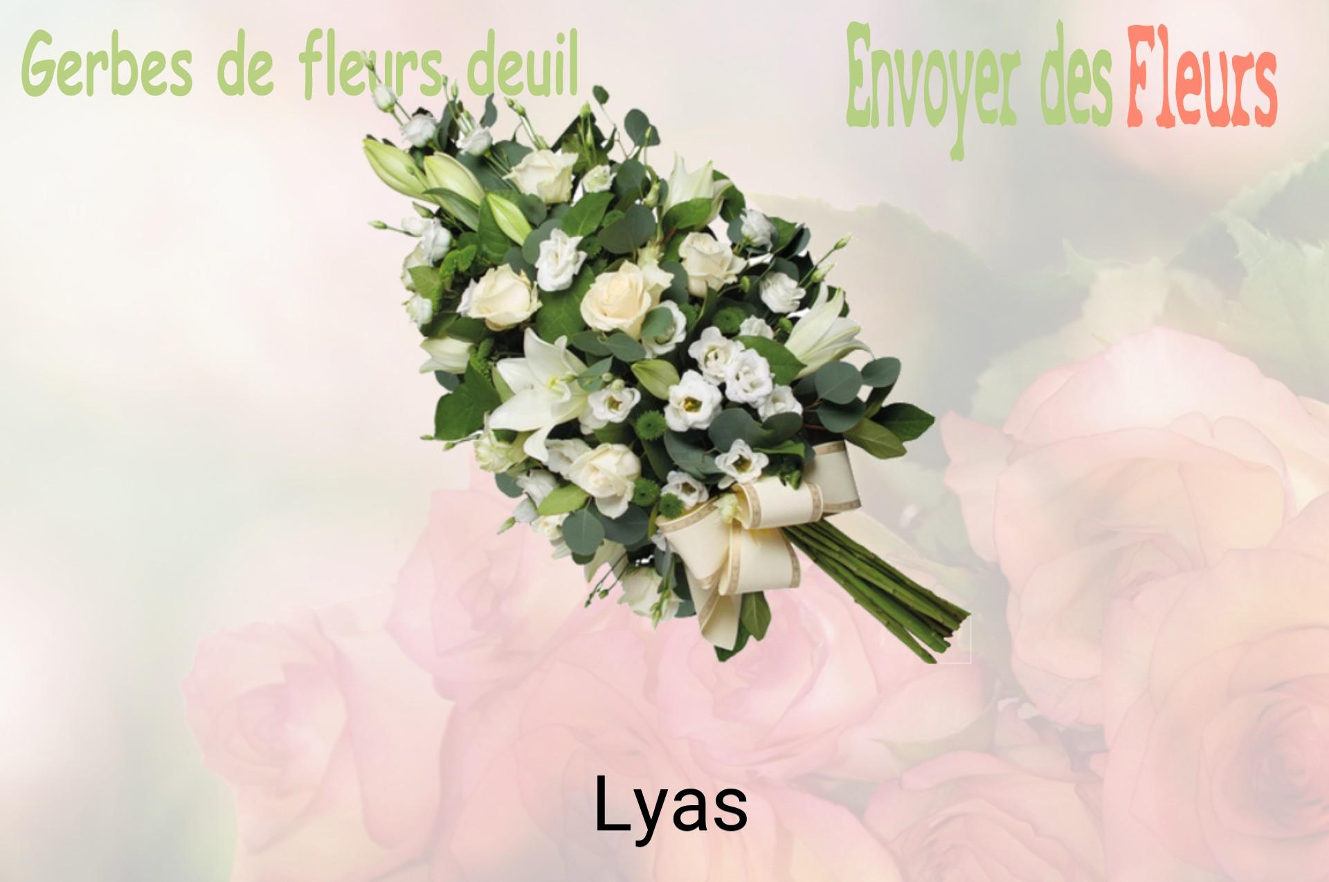 Gerbe de fleurs de deuil livrée à Lyas